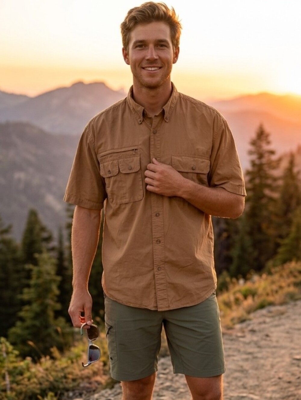Cabela's Outdoor Gear Cargo Pocket Button Shirts Mens Size XL Hiking Fishing - Picture 1 of 9